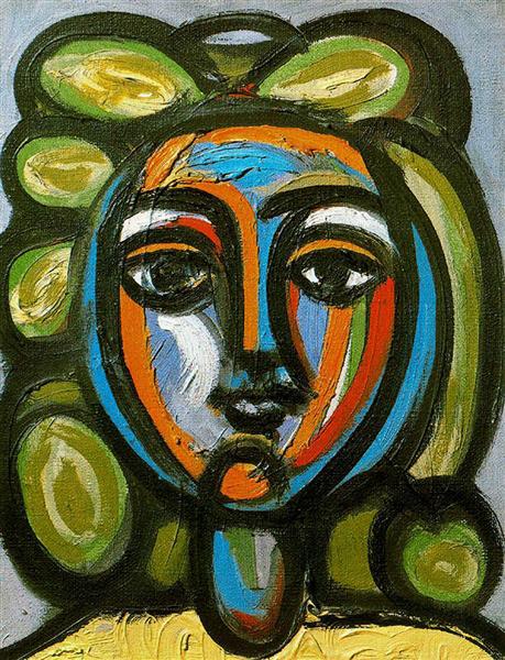 Pablo Picasso Paintings Head Of A Woman With Green Curls